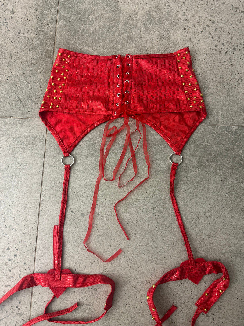 Moulin Rouge Bikini Bottoms & Leg Wrap Garter